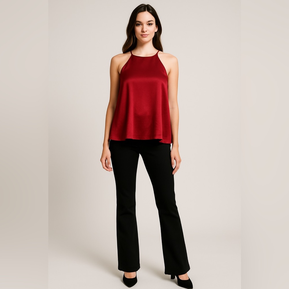 Banana Republic Red Copper Satin Halter Top | Size M | Excellent Condition